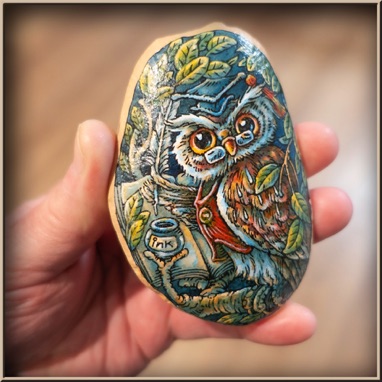 Owl Teacher _ Painted Rock